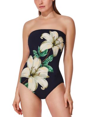 Yuri Flower Bandeau One Piece Swimsuit