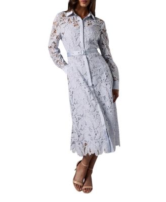 Lace Long Sleeve Shirt Dress