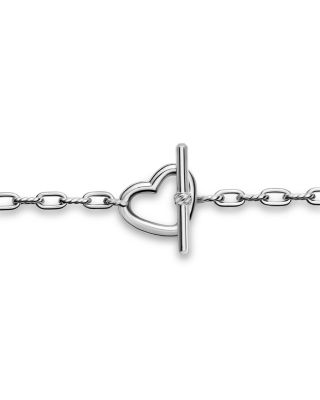 DY Madison&reg; Heart Toggle Chain Necklace in Sterling Silver, 3mm