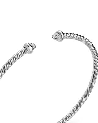 Micro Cable Flex&reg; Bracelet in Sterling Silver with Diamonds, 2.6mm
