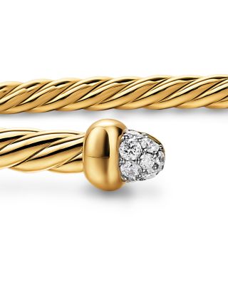Micro Cablespira&reg; Flex Bracelet in 18K Yellow Gold with Diamonds, 2.6mm