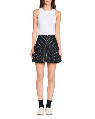 Stripe Sequin Mini Skirt