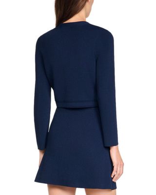 Cropped Rub Knit Cardigan