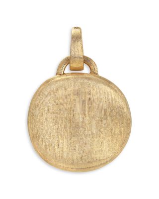 Textured Finish Disc Pendant in 18K Yellow Gold 