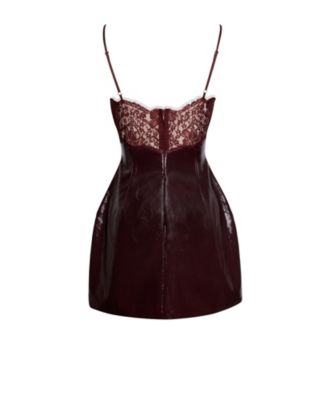 Shelby Lace Faux Leather Mini Dress