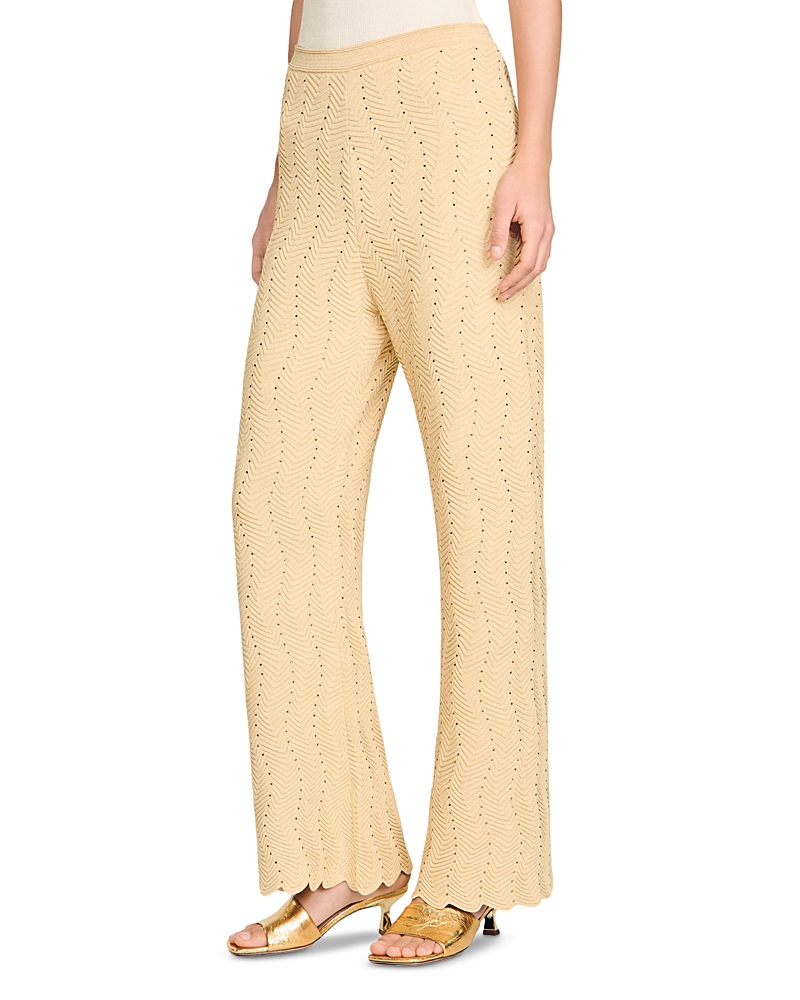Sandro Rhinestone Knit Pants