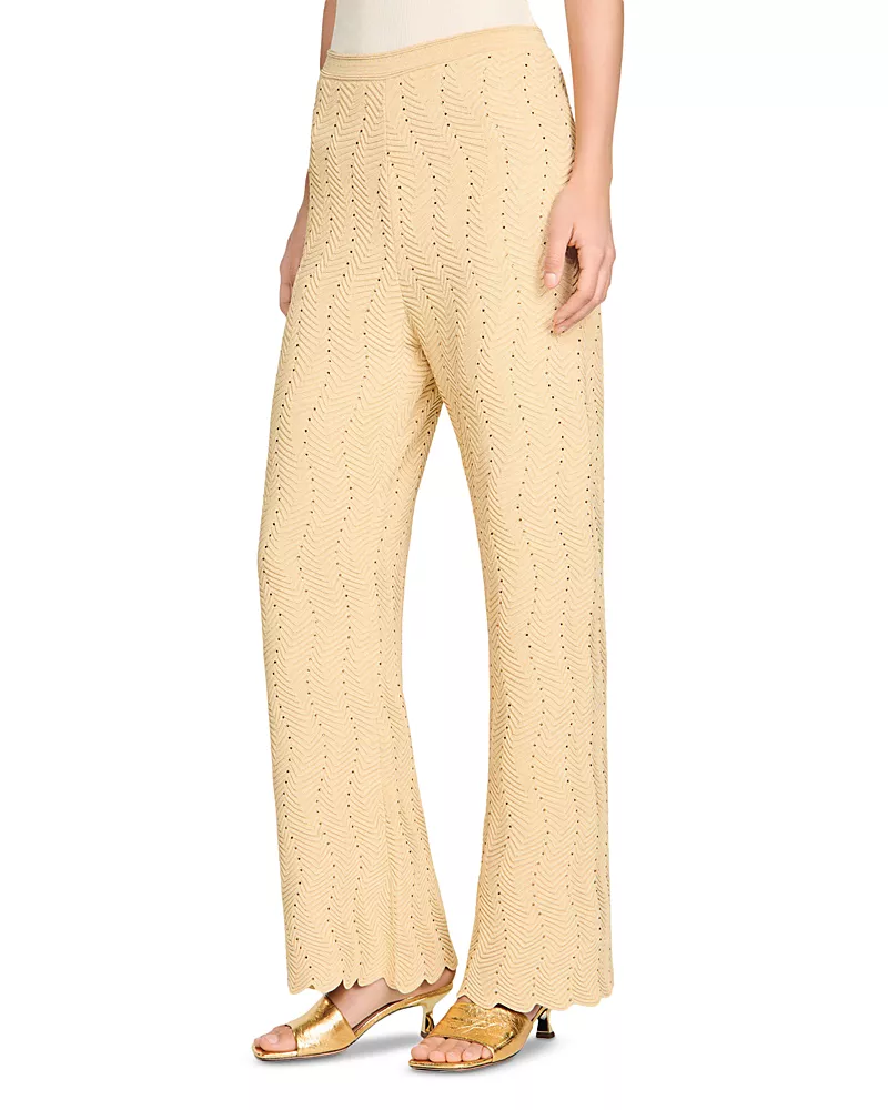 Sandro Rhinestone Knit Pants