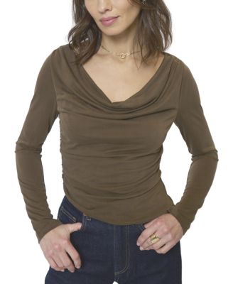  Women's Roman Draped Longsleeve Top