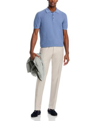 Cotton Textured Knit Polo Shirt