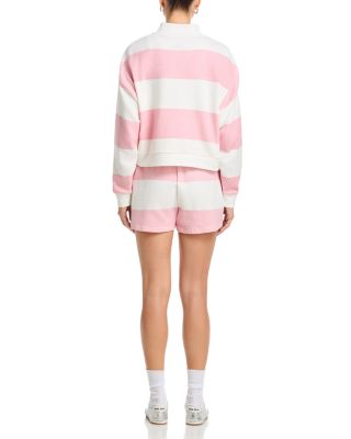 Striped French Terry Half Zip Sweatshirt & Striped Terry Shorts