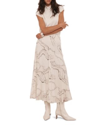 Women's Marble Print Midi Skirt
