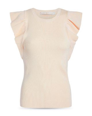 Rory Flutter Sleeve Ribbed Top