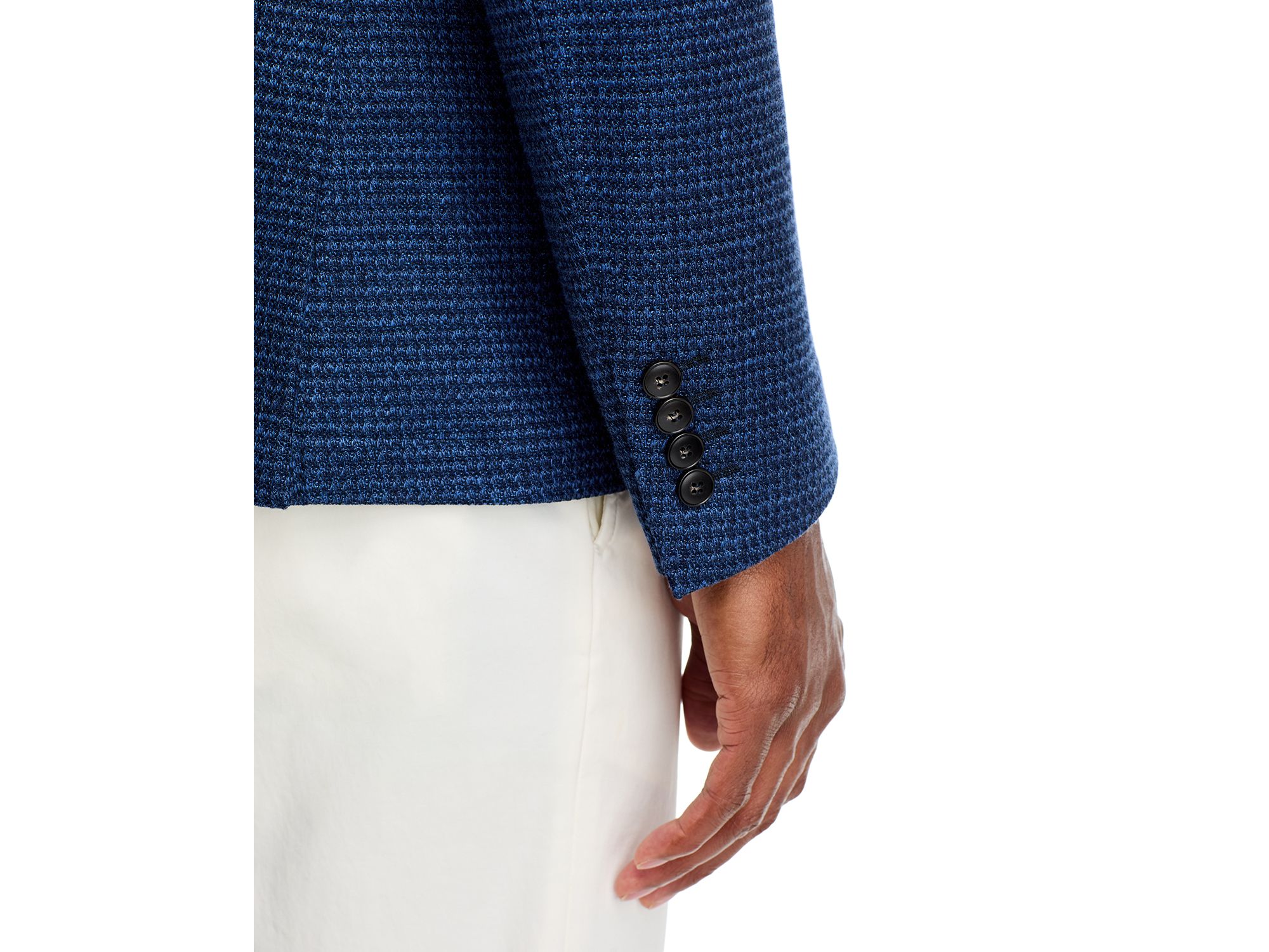 Linen & Cotton Textured Jersey Unstructured Sport Coat — Image 6