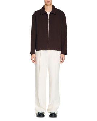 Crepe Waffled Zipper Jacket