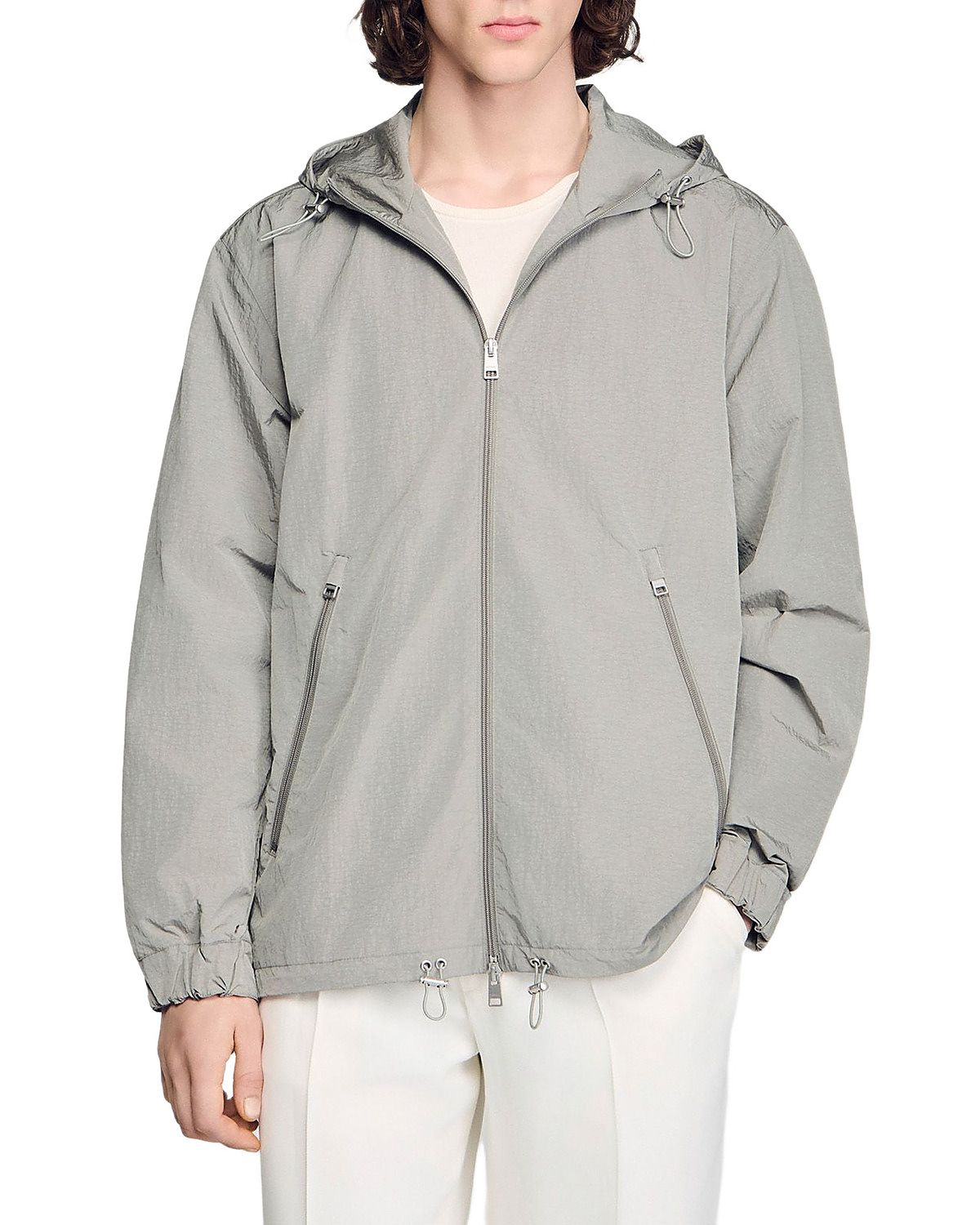 Sandro Technical Hooded Zipper Jacket