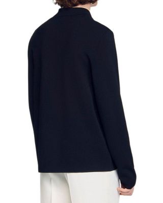 Zipped Viscose Knit Cardigan