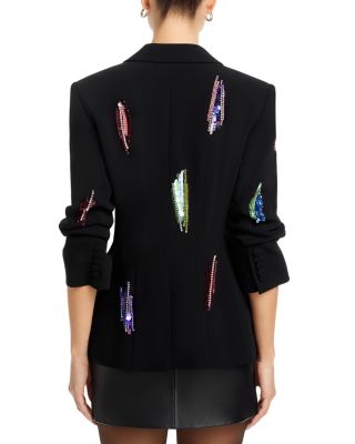 Paillette Whirl Scrunched Sleeve Jacket