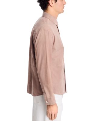 Men's Long Sleeve Suede Shirt