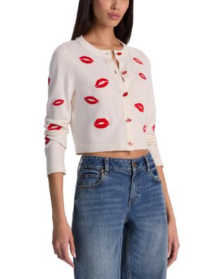 Daroda Lip Cardigan Sweater