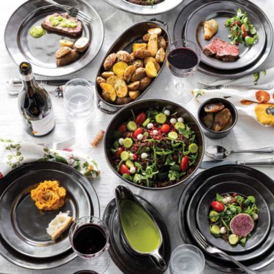 Pewter Stoneware 4pc Setting