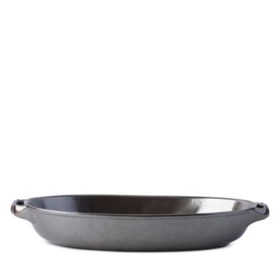 Pewter Stoneware 15.5" Shallow Baker