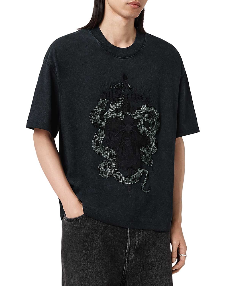 Allsaints Embellished Skull Graphic Tee