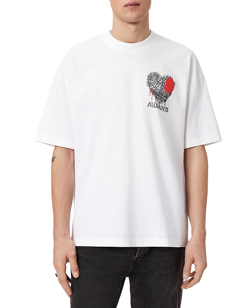Allsaints Heart Graphic Oversized Tee
