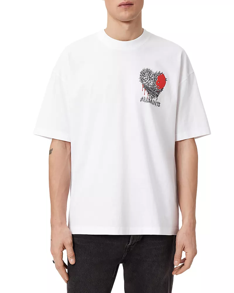 Allsaints Heart Graphic Oversized Tee