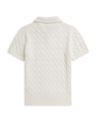 Boys' Cable Knit Cotton Polo Sweater - Big Kid
