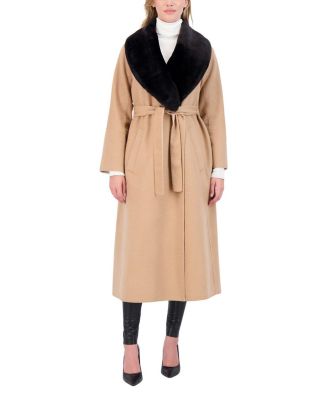  Wool with Shearling Lamb Collared Coat
