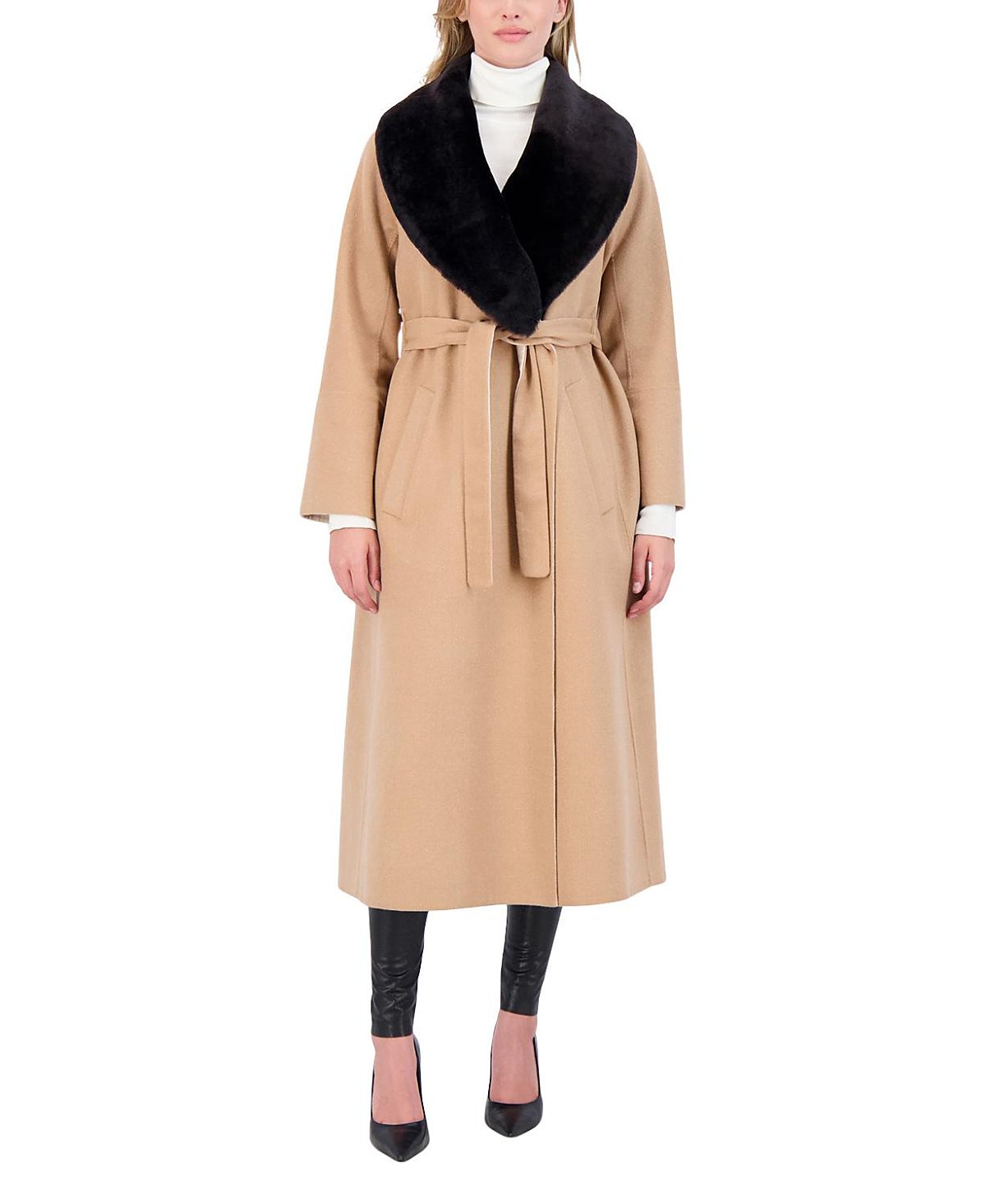 Gorski Wool with Shearling Lamb Collared Coat