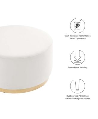  Tilden Large 29" Round Performance Velvet Upholstered Ottoman