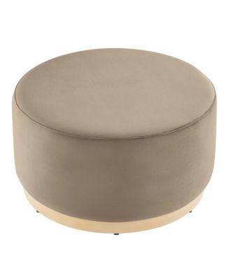  Tilden Large 29" Round Performance Velvet Upholstered Ottoman
