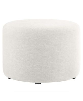  Callum Large 23" Round Woven Heathered Fabric Upholstered Ottoman