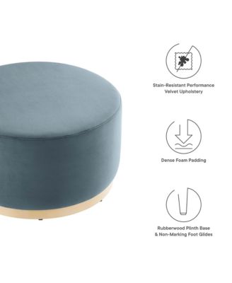  Tilden Large 29" Round Performance Velvet Upholstered Ottoman