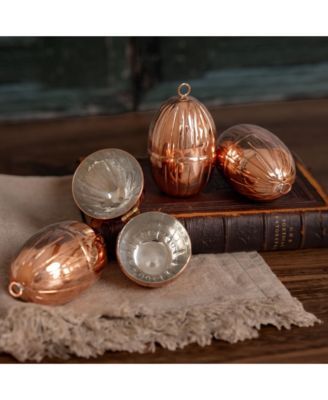  CMK Vintage Inspired Copper Handmade Egg Ornaments, Set of 4