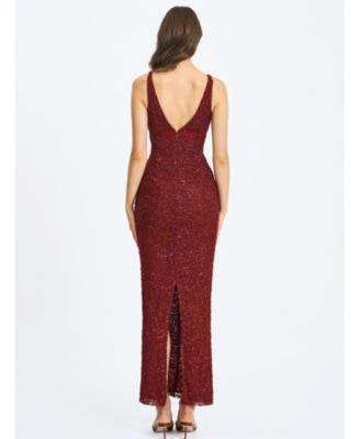  Elora Sequin Beaded Keyhole Maxi Dress