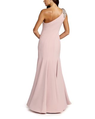  One Shoulder Flower Detailed Women's Gown