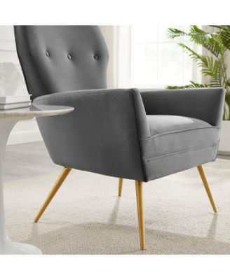  Renata Button Tufted Performance Velvet Armchair