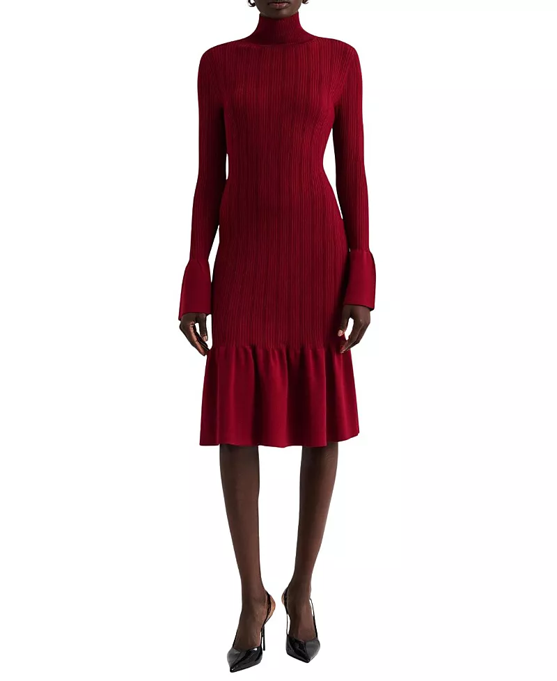 Malina Amalia High Neck Knitted Midi Dress