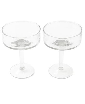 Handblown Hammered Coupe Cocktail Glasses, Set of 4