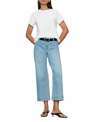 The Marine High Rise Cropped Wide Leg Jeans in Dollface