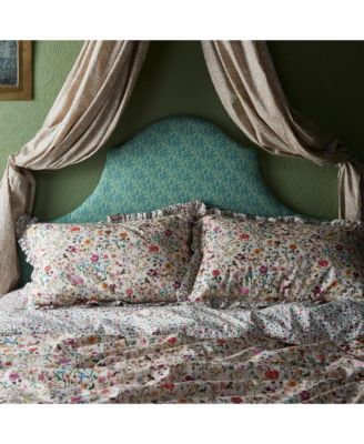  Liberty Fabric Linen Garden Print Flat Top Sheet, Twin