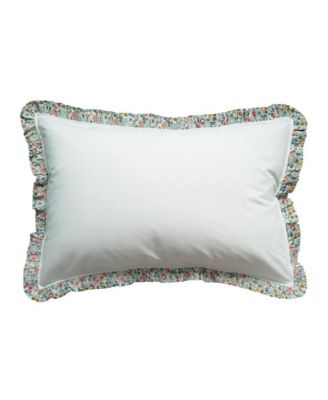  Liberty Fabric Betsy Grey Print Frill Edge White Pillowcase, Standard