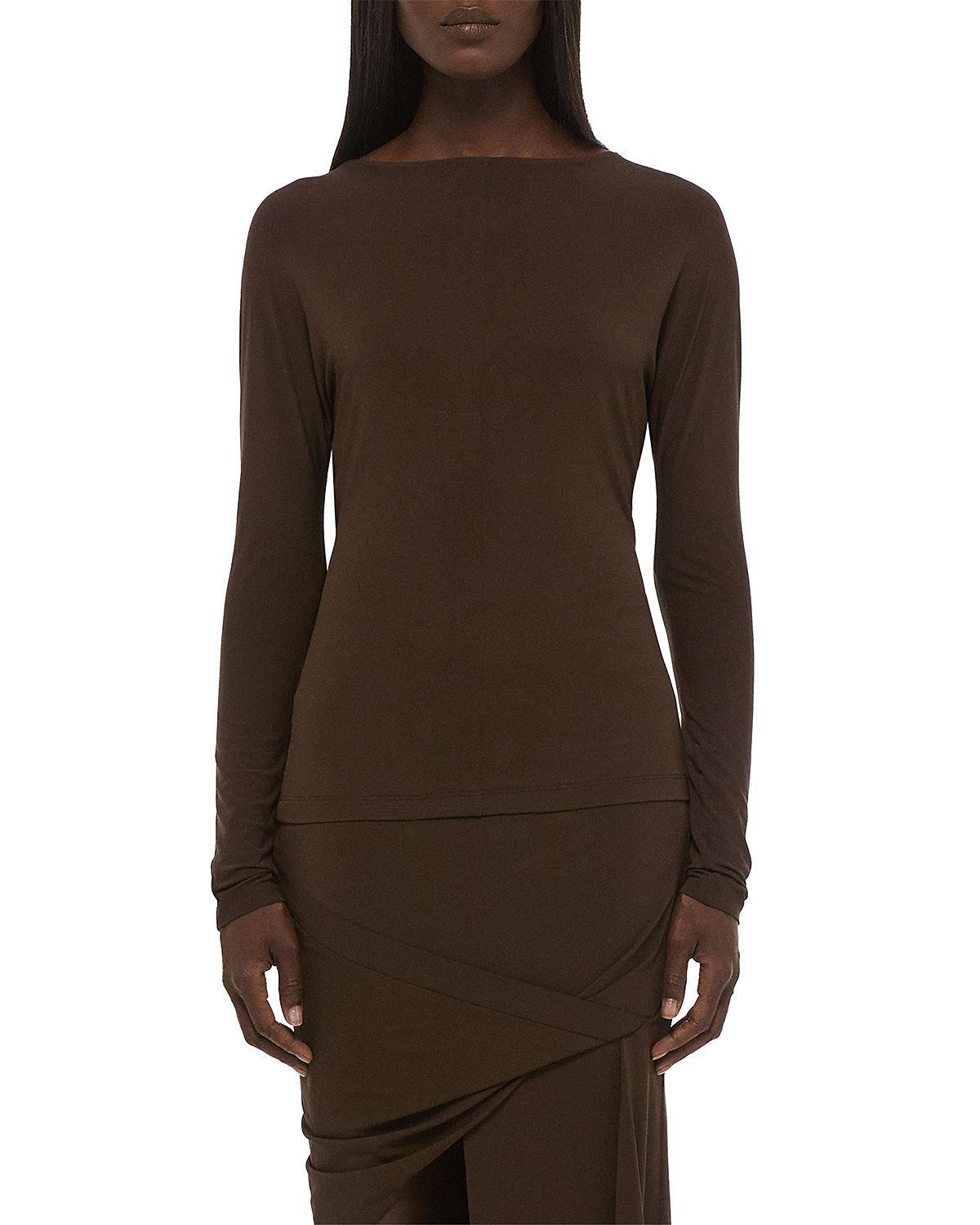 Helmut Lang Cowl Back Long Sleeve Top