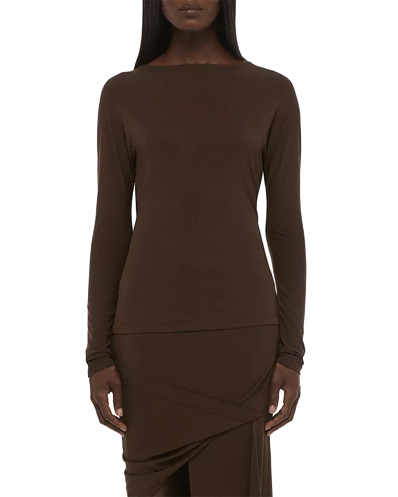 Helmut Lang Cowl Back Long Sleeve Top