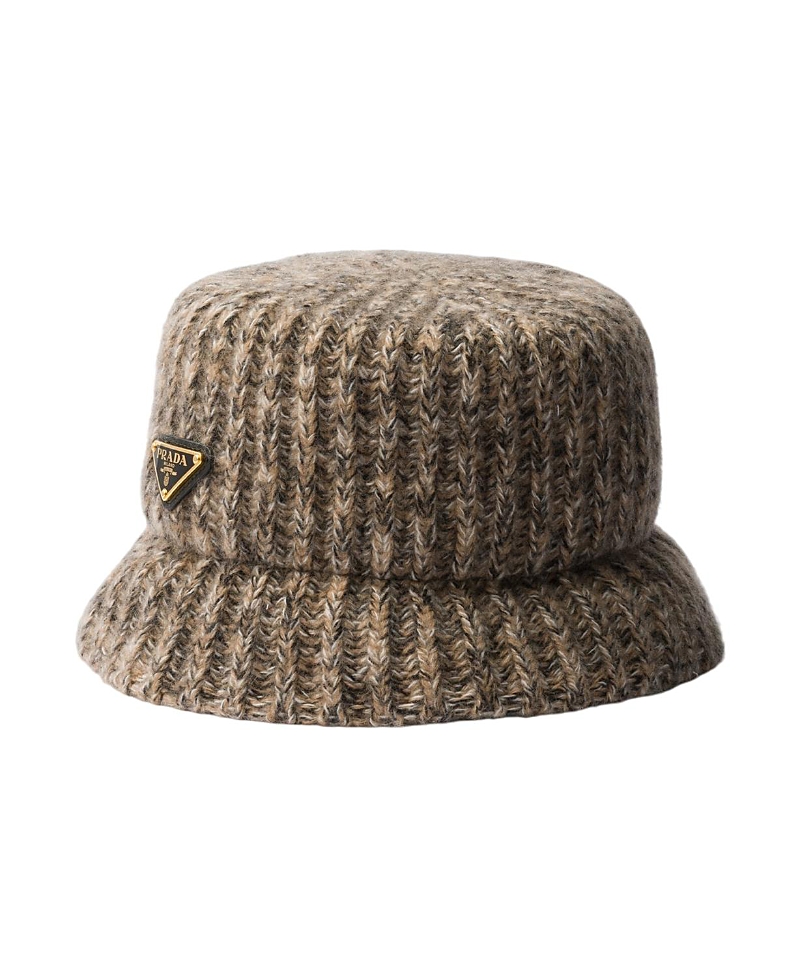 Prada Melange Knit Bucket Hat
