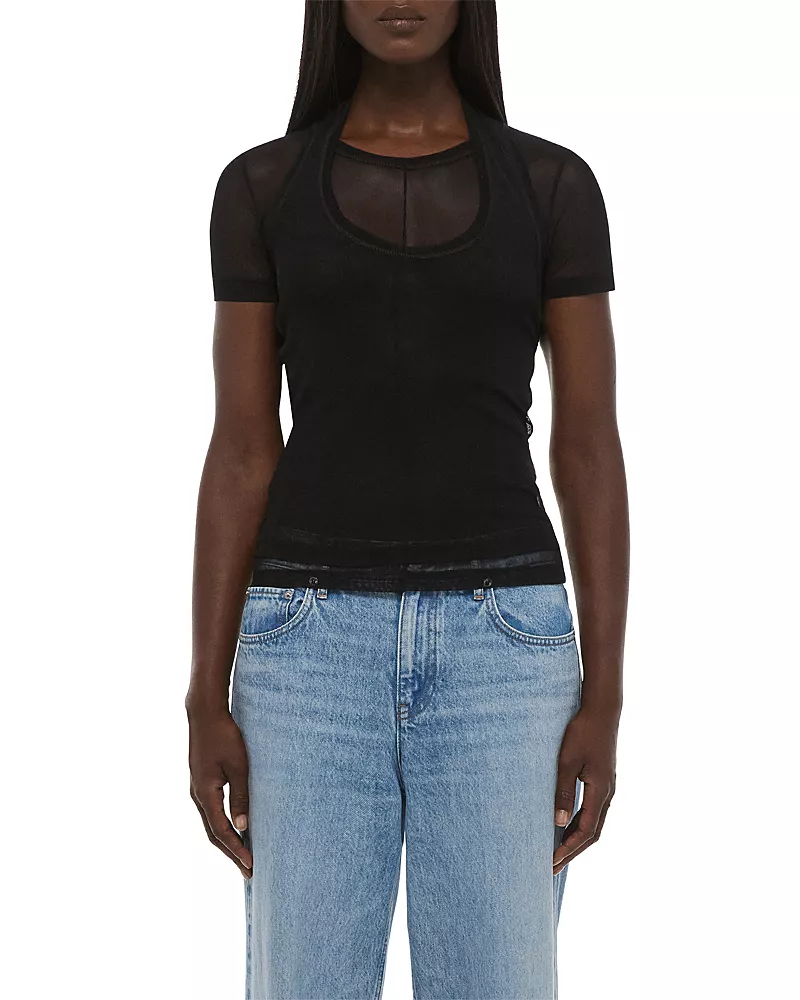 Helmut Lang Fine Mesh Layered Tee
