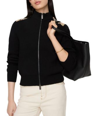  Check Patch Wool Cashmere Cardigan