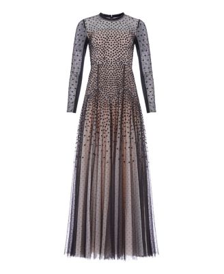 Sequin Cascade Round Neck Gown